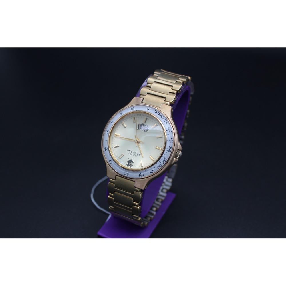 Vintage Helbros Quartz Day-Date Watch w/ Seiko Y143A Japan Movement